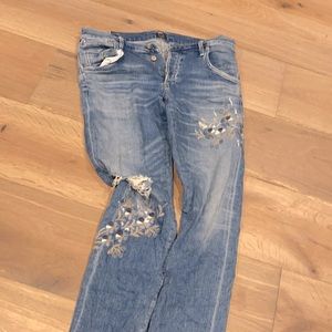 Citizens of humanity relaxed embroidered jeans